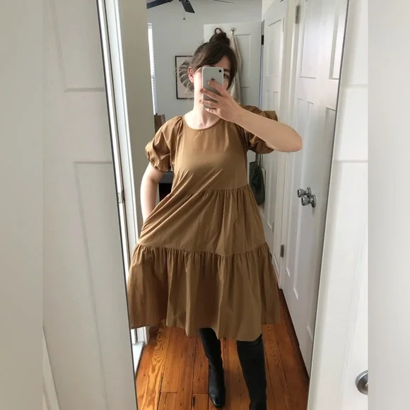everlane brown dress The Cotton-Merino Turtleneck Dress main image 1